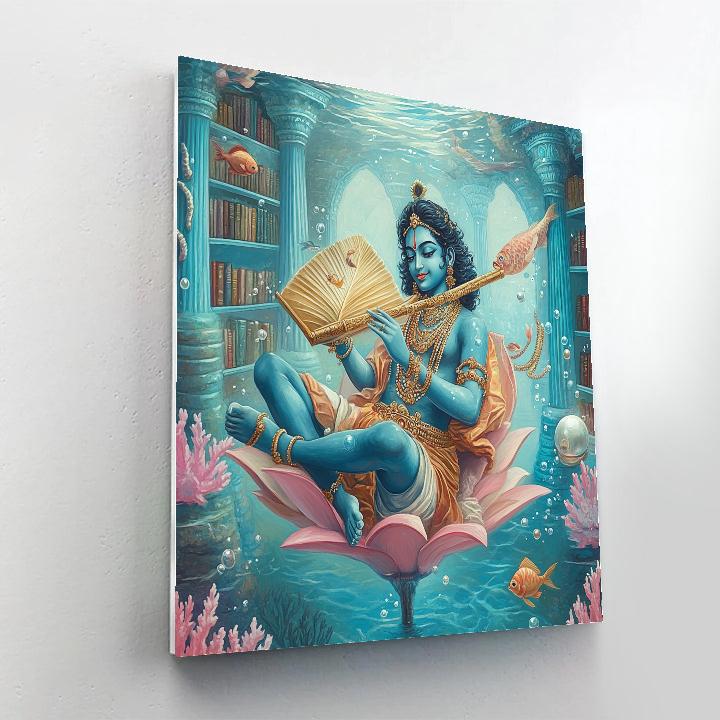 Krishna Underwater Lotus Library Paint by numbers kits