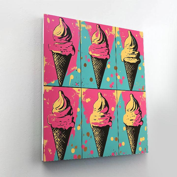 Andy Warhol Inspired Pop Art Ice Cream Parade paint by numbers