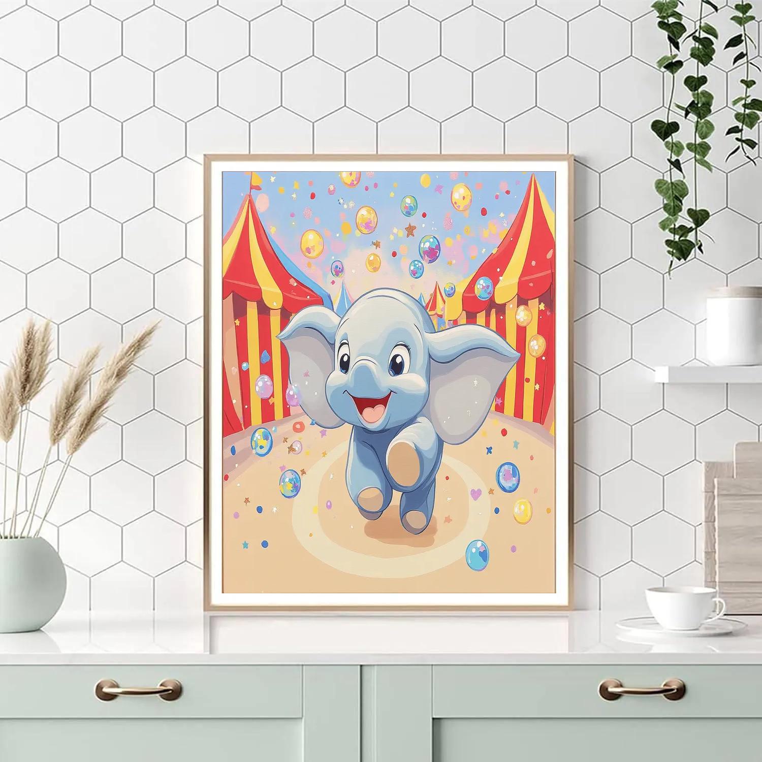 Dumbo Rainbow Bubble Parade paint by number