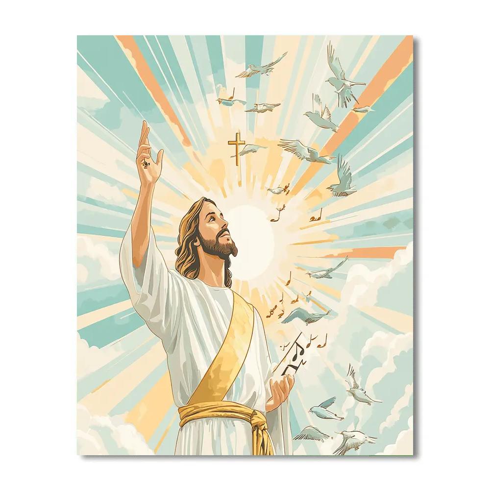 Jesus Mosaic Conductor Of The Dawn Choir DIY paint by numbers