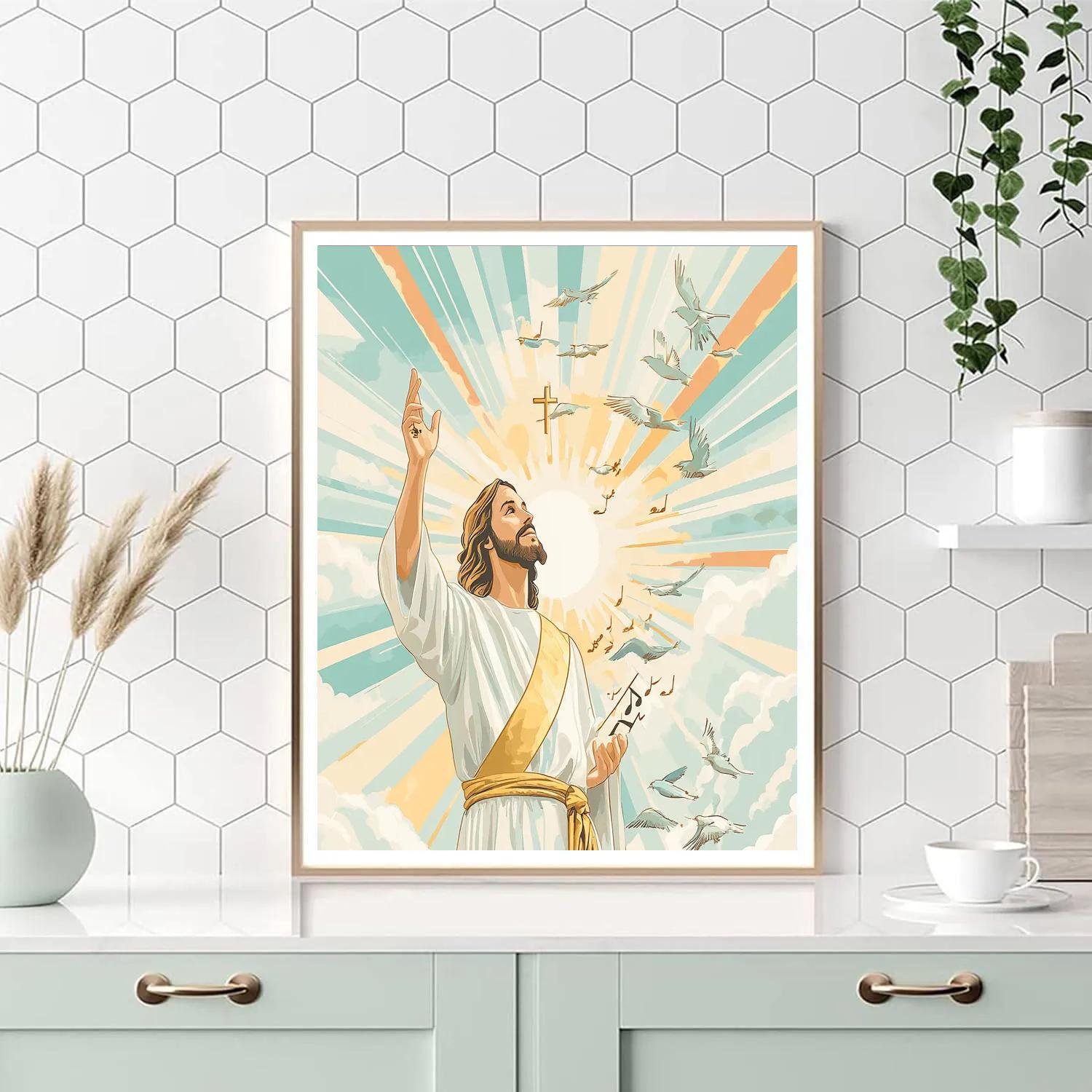 Jesus Mosaic Conductor Of The Dawn Choir DIY paint by numbers