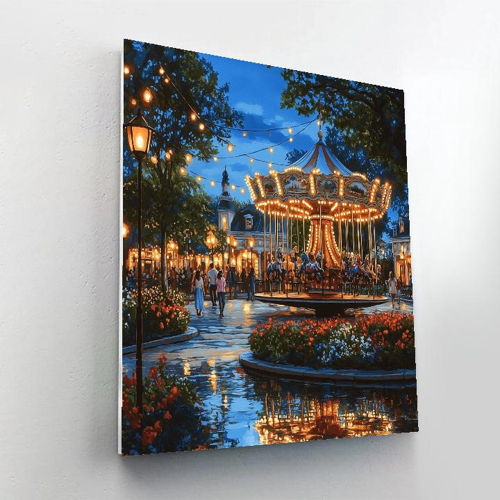 Tivoli Gardens Evening Lights Copenhagen Denmark paint by color