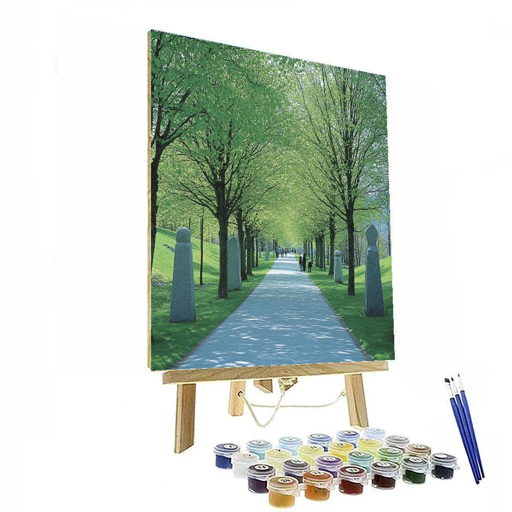Vigeland Sculpture Park Spring Path Oslo Norway Numbered painting kits