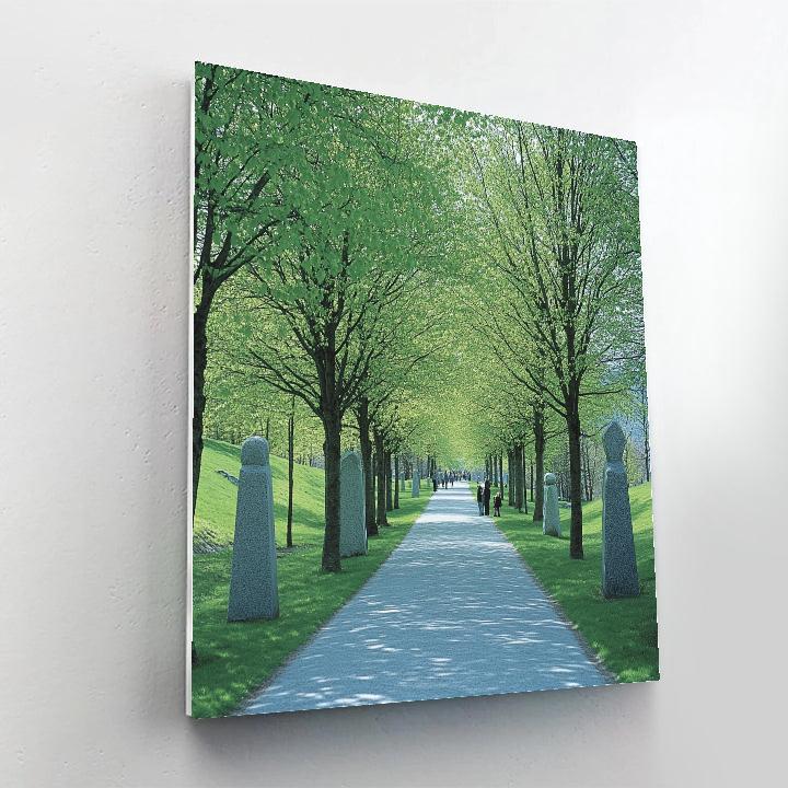 Vigeland Sculpture Park Spring Path Oslo Norway Numbered painting kits