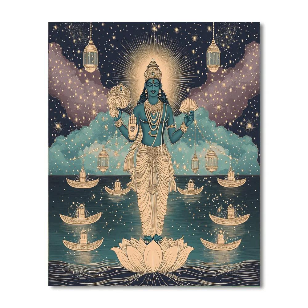 Vishnu At The Bridge Of Stars In The Dwarf Galaxy Harbor DIY paint by numbers