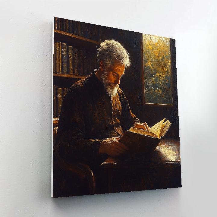 Rembrandt Inspired Scholar In Library Window Light Paint by numbers kits