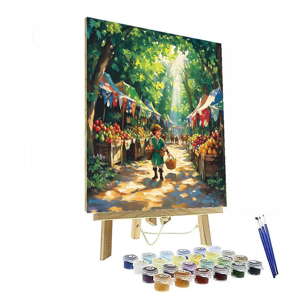 Robin Hood Forest Market Day Numbered painting kits