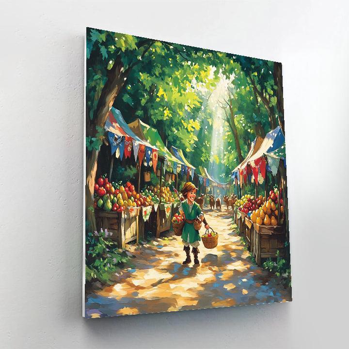 Robin Hood Forest Market Day Numbered painting kits