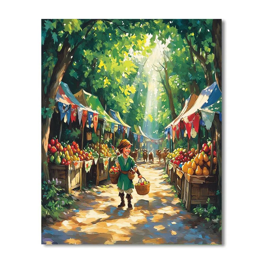 Robin Hood Forest Market Day Numbered painting kits
