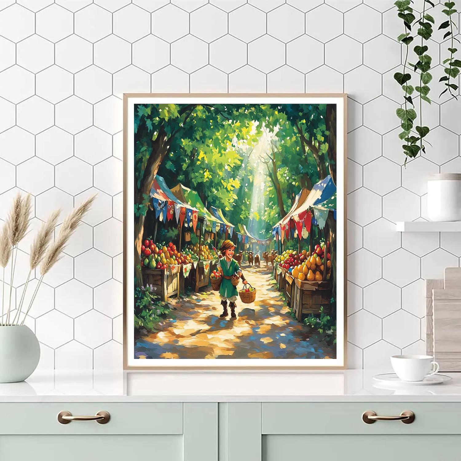 Robin Hood Forest Market Day Numbered painting kits