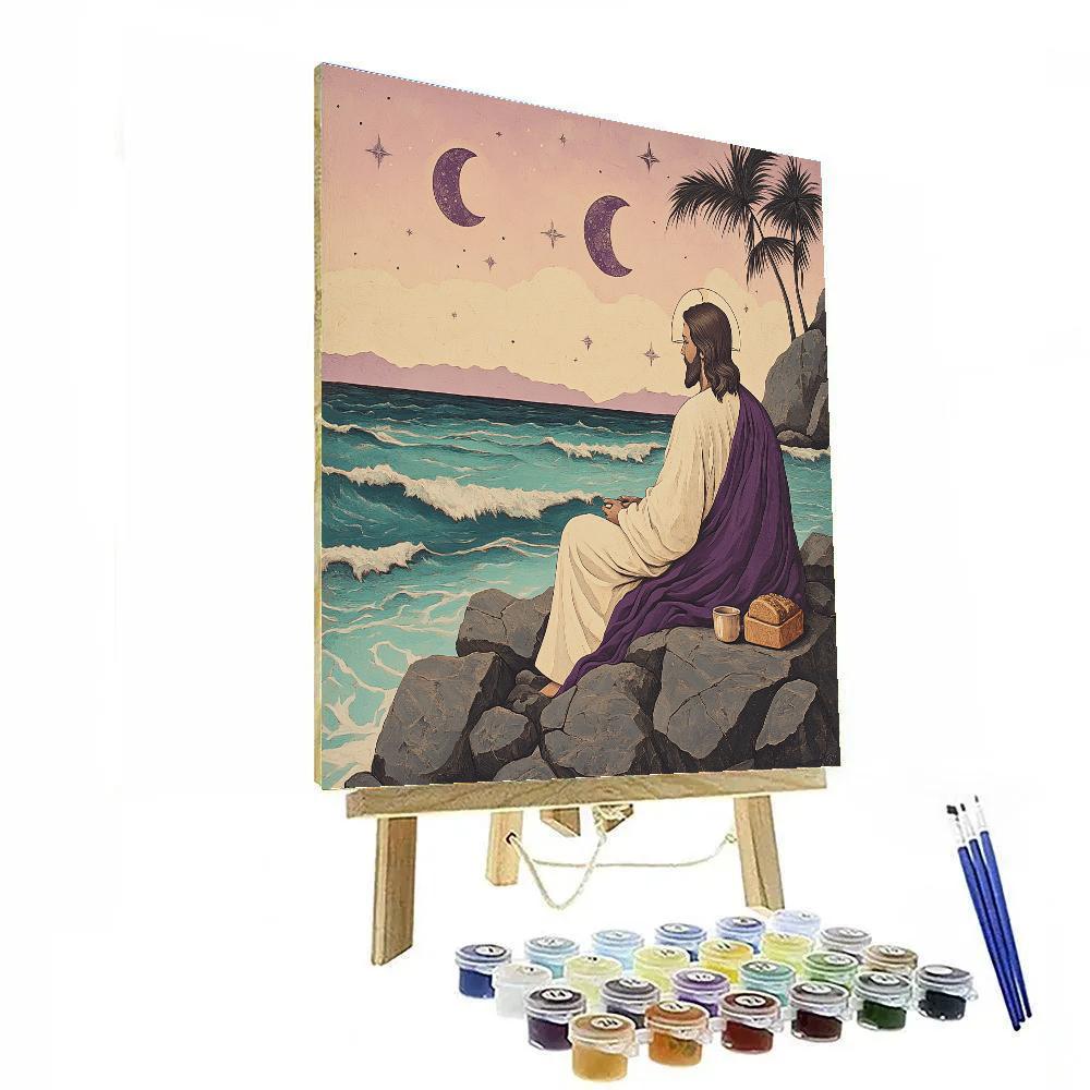 Jesus On The Quiet Planet Shore paint by numbers