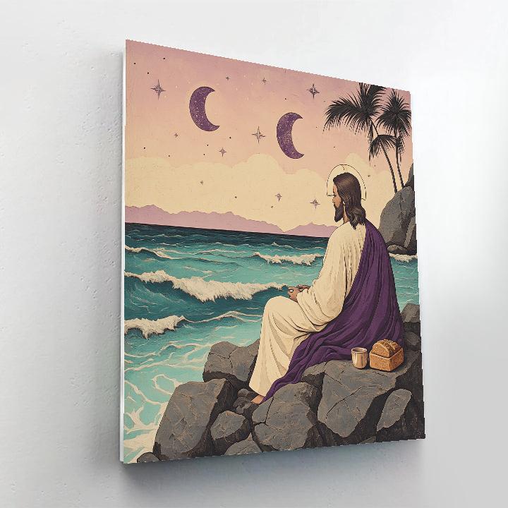 Jesus On The Quiet Planet Shore paint by numbers