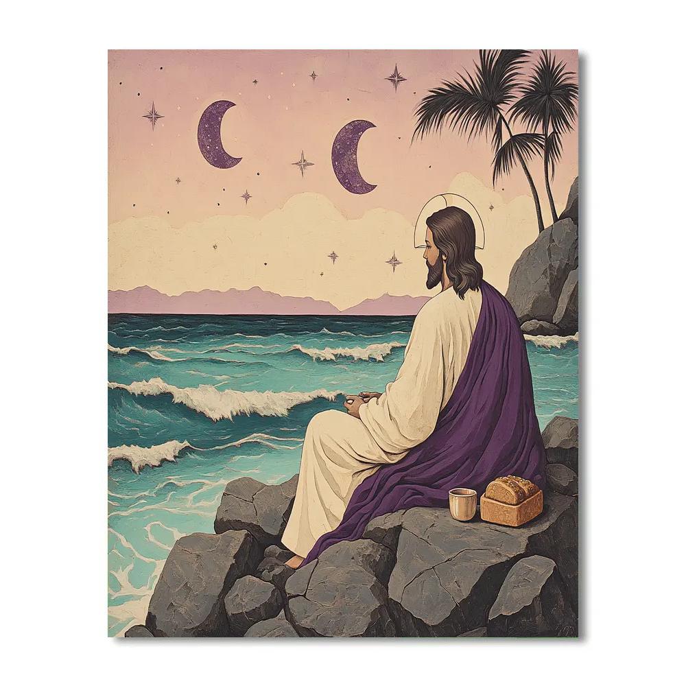 Jesus On The Quiet Planet Shore paint by numbers