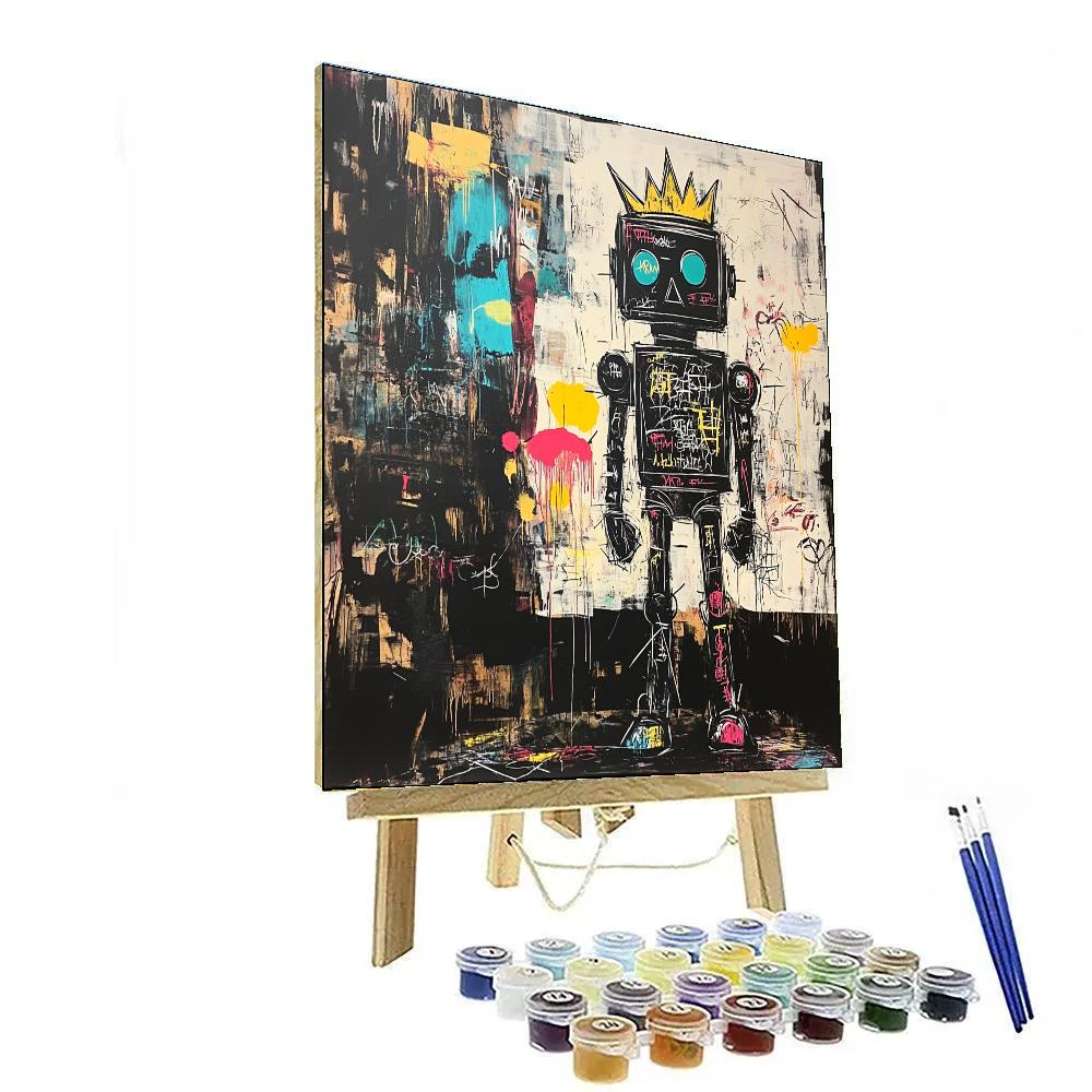 Jean Michel Basquiat Inspired Robot Street Oracle Paint by numbers kits