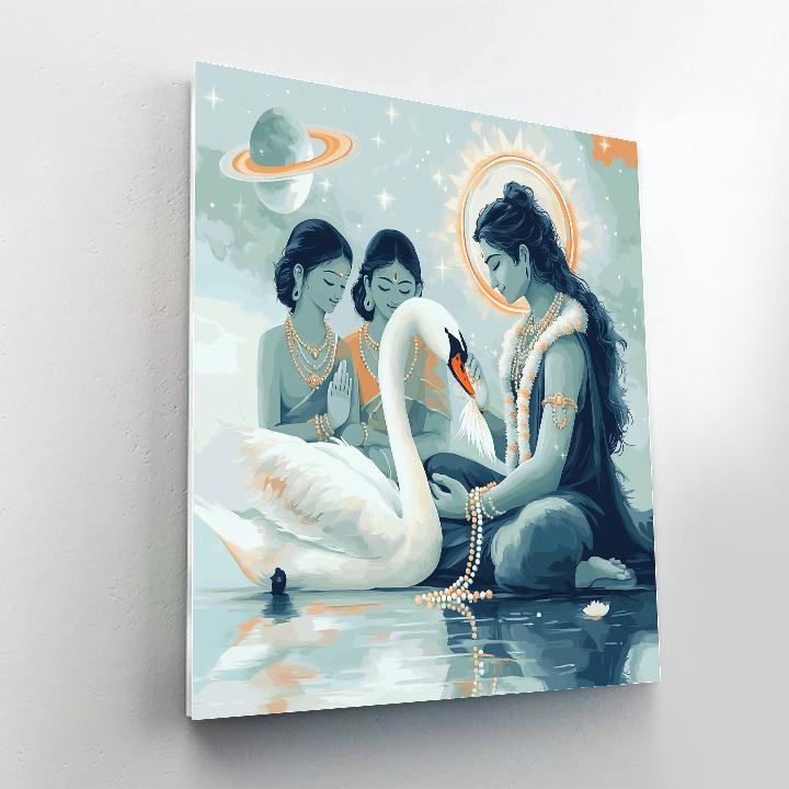 Brahma And The Orbital Swan painting number kit