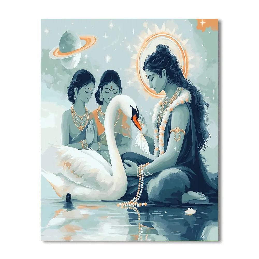 Brahma And The Orbital Swan painting number kit