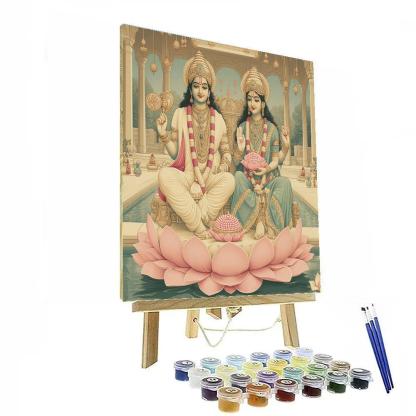 Vishnu And Lakshmi In The Pearl Light Courtyard Number painting
