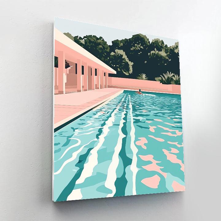 David Hockney Inspired Swimming Pool Afternoon paint by number