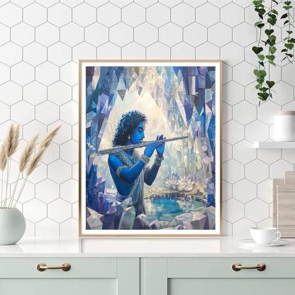 Krishna Crystal Cave Flute Echo Numbered painting kits