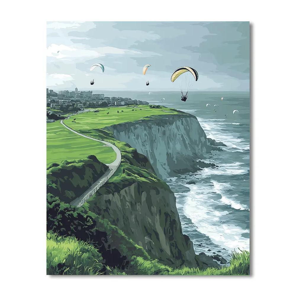 Miraflores Clifftop Park Over The Pacific Lima Peru paint by number