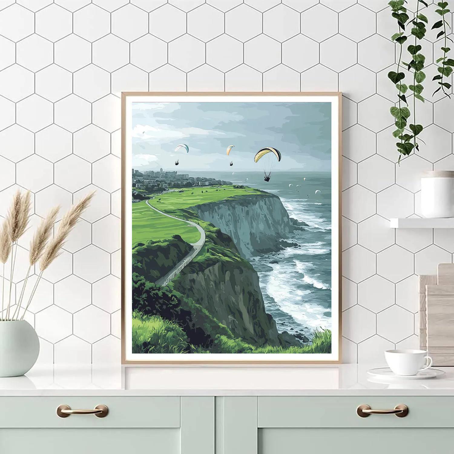 Miraflores Clifftop Park Over The Pacific Lima Peru paint by number