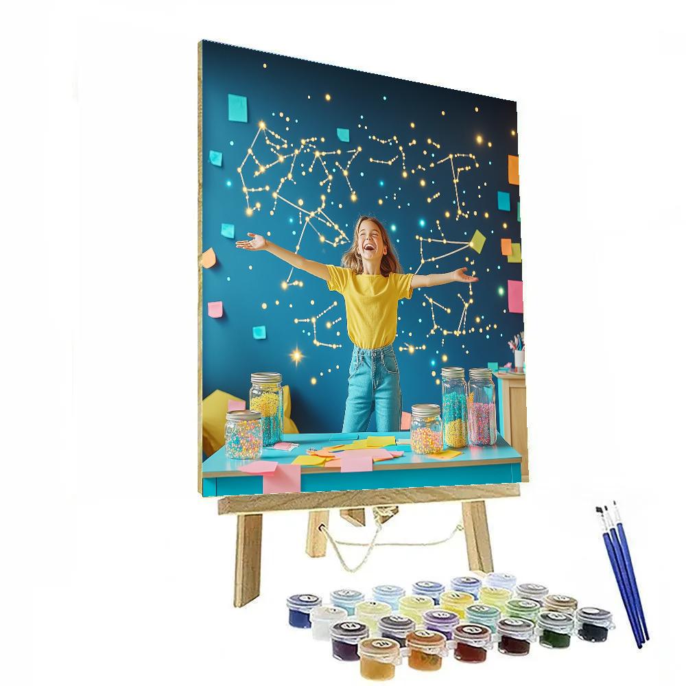 Joy Color Burst Constellation Workshop paint by numbers