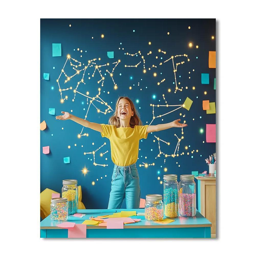 Joy Color Burst Constellation Workshop paint by numbers