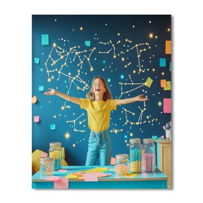 Joy Color Burst Constellation Workshop paint by numbers