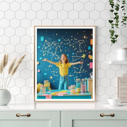 Joy Color Burst Constellation Workshop paint by numbers