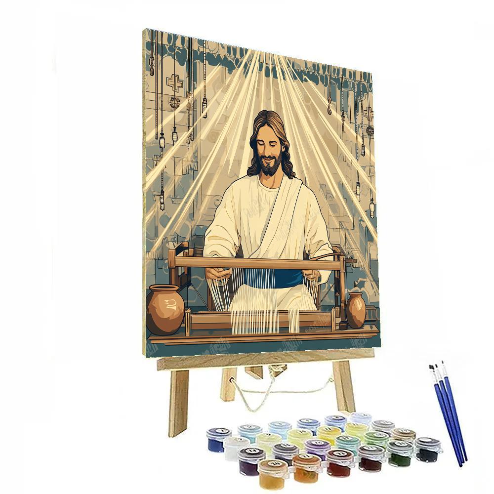 Jesus And The Woven Light Tapestry Paint by numbers art