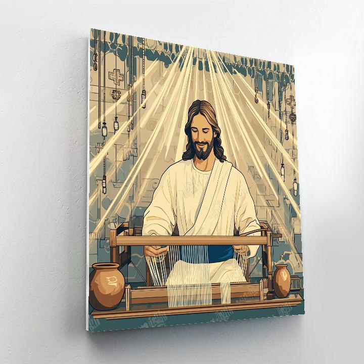 Jesus And The Woven Light Tapestry Paint by numbers art