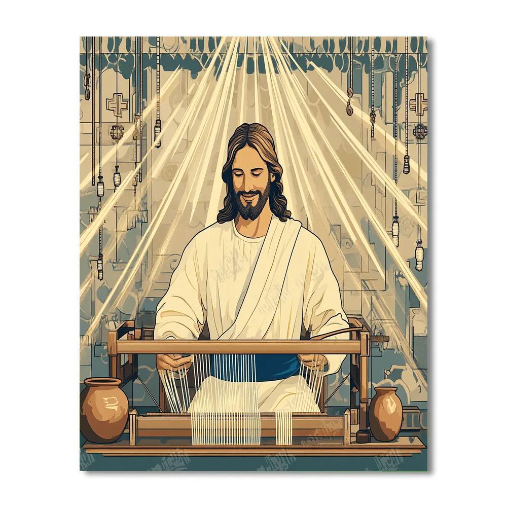 Jesus And The Woven Light Tapestry Paint by numbers art