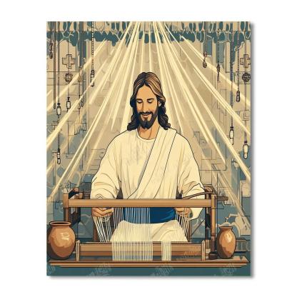 Jesus And The Woven Light Tapestry Paint by numbers art