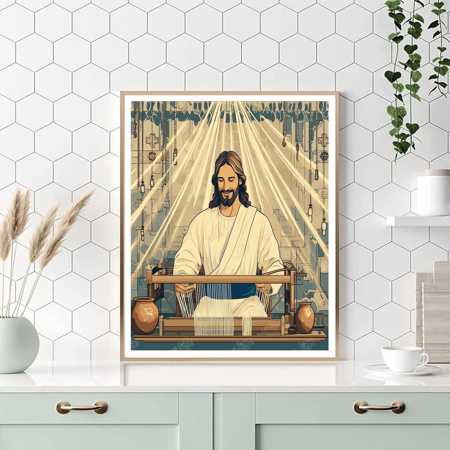 Jesus And The Woven Light Tapestry Paint by numbers art