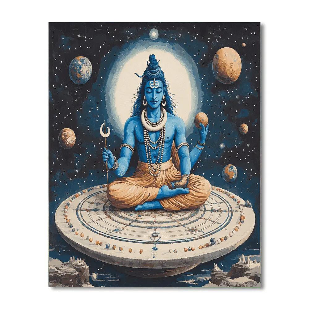 Shiva Orbital Tantra Diagram Number painting