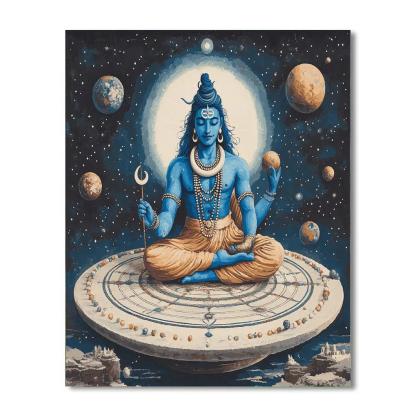 Shiva Orbital Tantra Diagram Number painting
