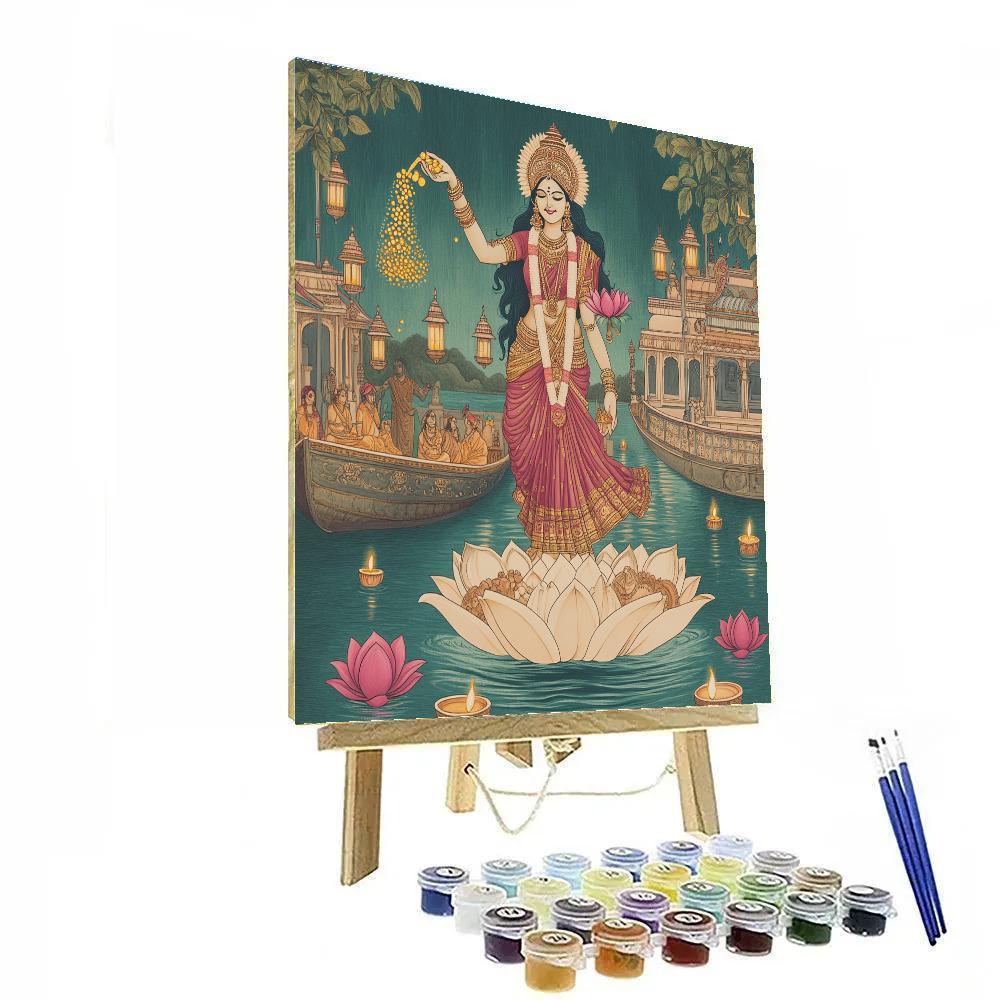 Riverboat Festival With Lakshmi Blessings painting number kit