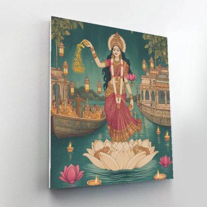 Riverboat Festival With Lakshmi Blessings painting number kit
