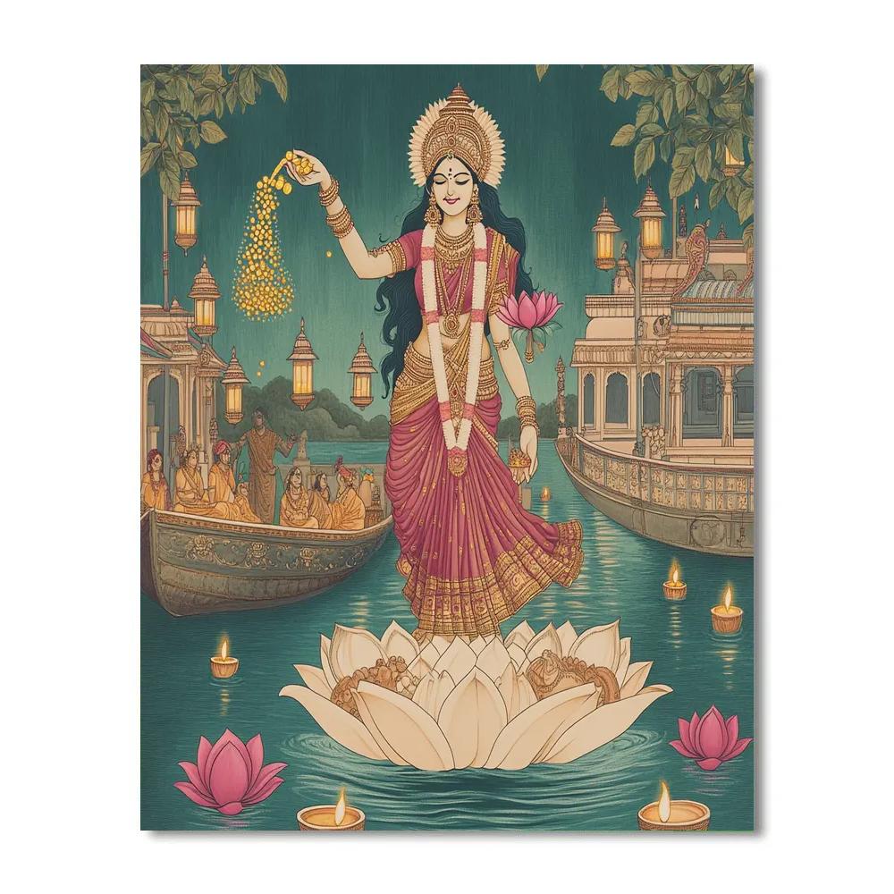 Riverboat Festival With Lakshmi Blessings painting number kit