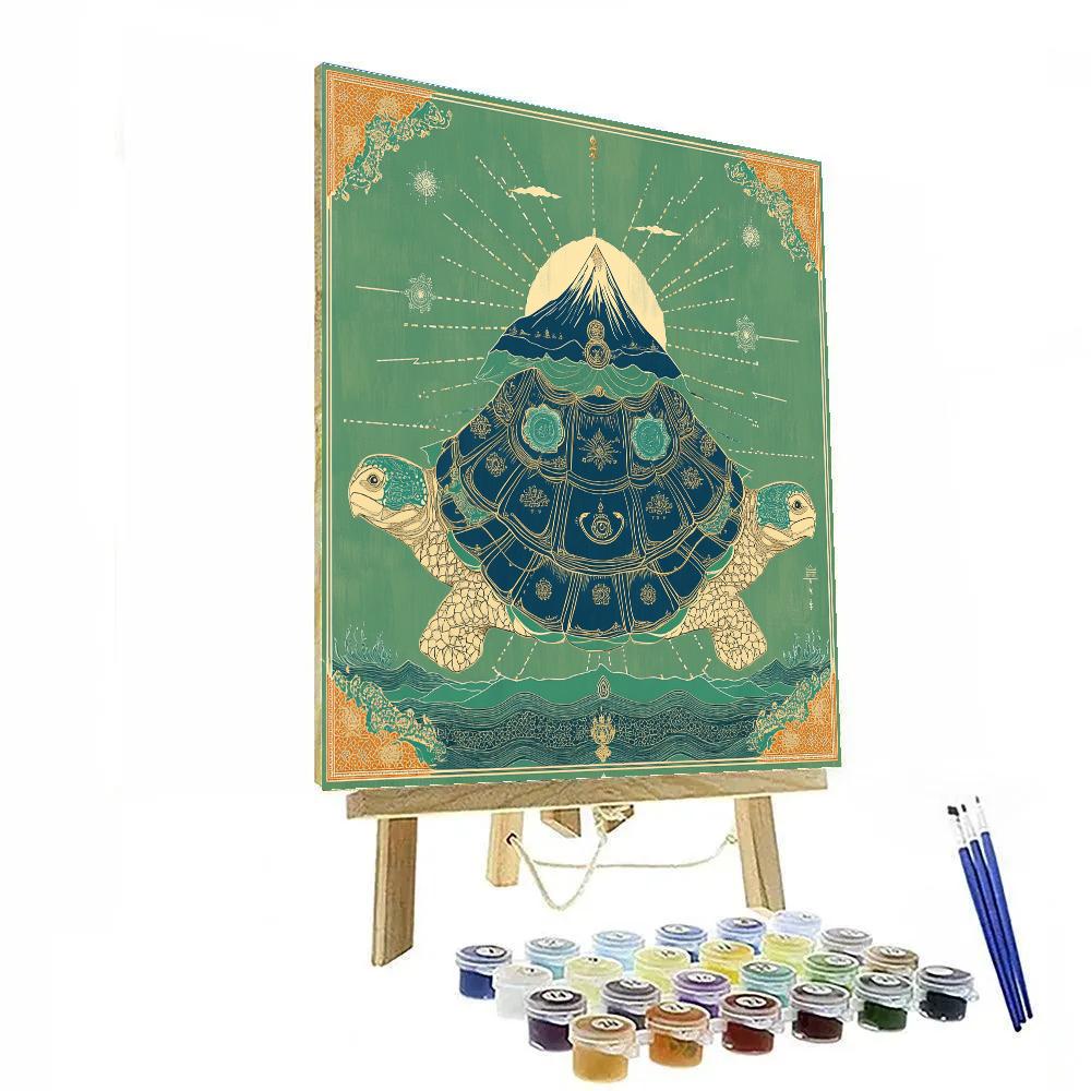 Vishnu As Kurma Supporting The Mountain Churning Diagram paint by numbers