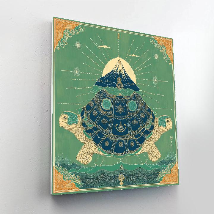 Vishnu As Kurma Supporting The Mountain Churning Diagram paint by numbers