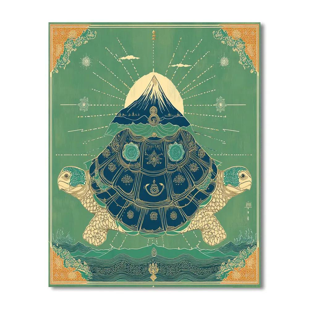 Vishnu As Kurma Supporting The Mountain Churning Diagram paint by numbers