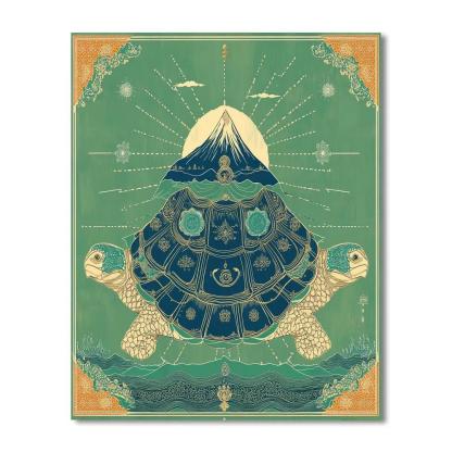 Vishnu As Kurma Supporting The Mountain Churning Diagram paint by numbers