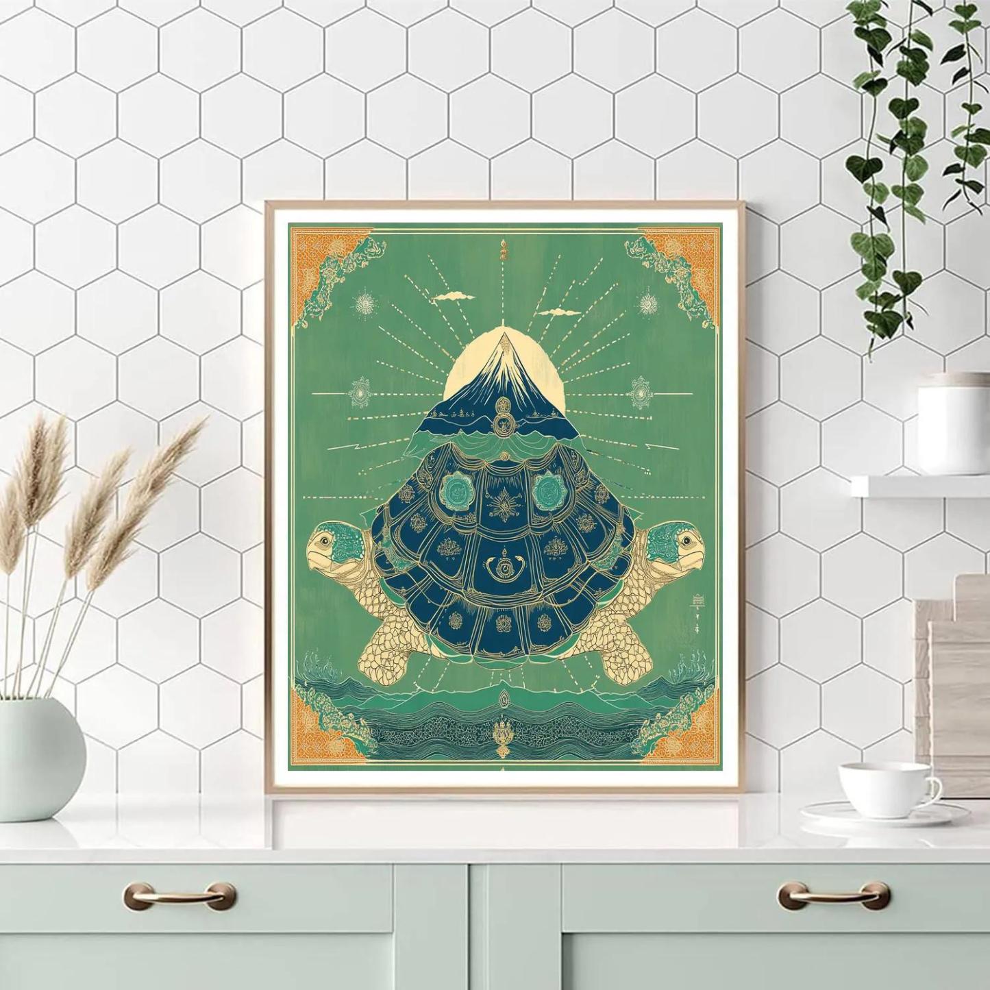 Vishnu As Kurma Supporting The Mountain Churning Diagram paint by numbers