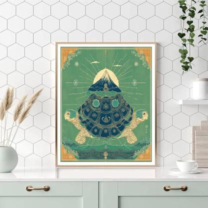 Vishnu As Kurma Supporting The Mountain Churning Diagram paint by numbers