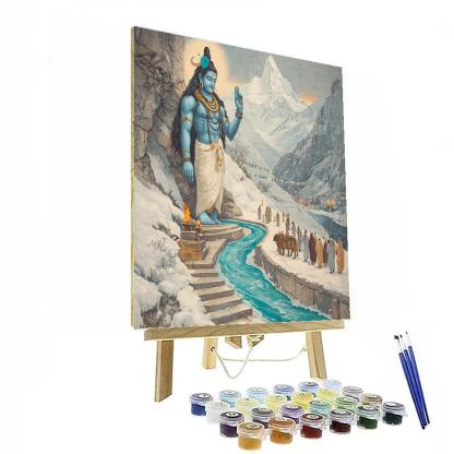 Glacier Pilgrimage With Shiva Crescent Halo paint by color