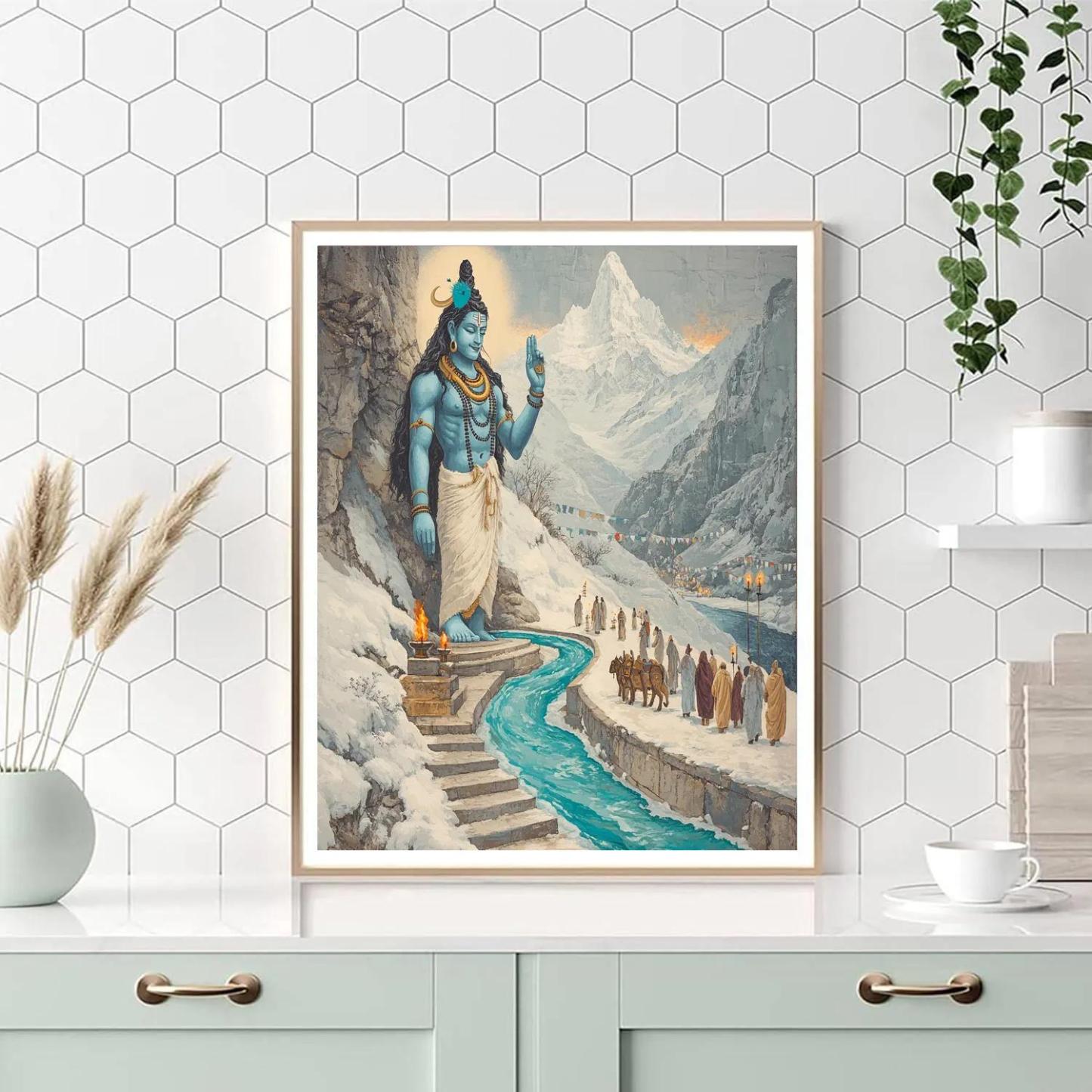 Glacier Pilgrimage With Shiva Crescent Halo paint by color