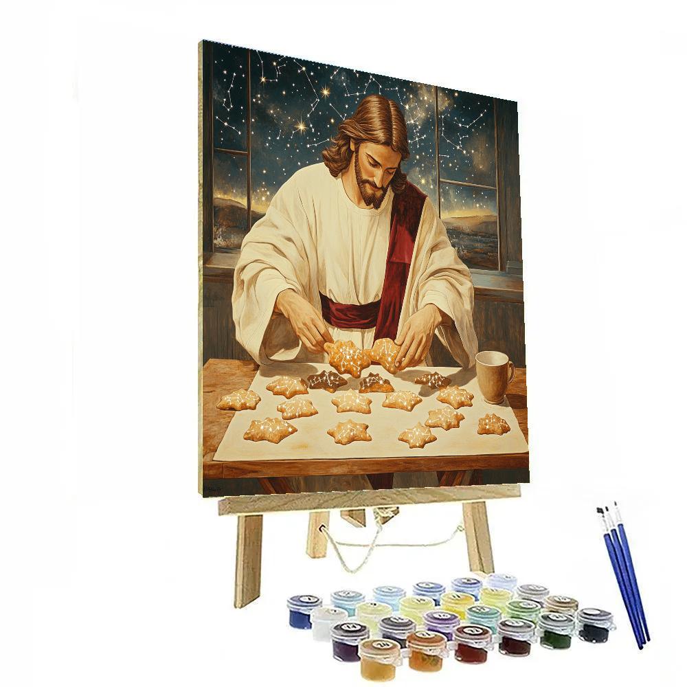 Jesus Bread And Constellation Table Setting Paint by numbers kits