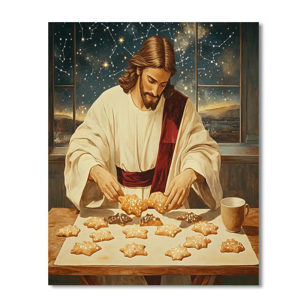 Jesus Bread And Constellation Table Setting Paint by numbers kits