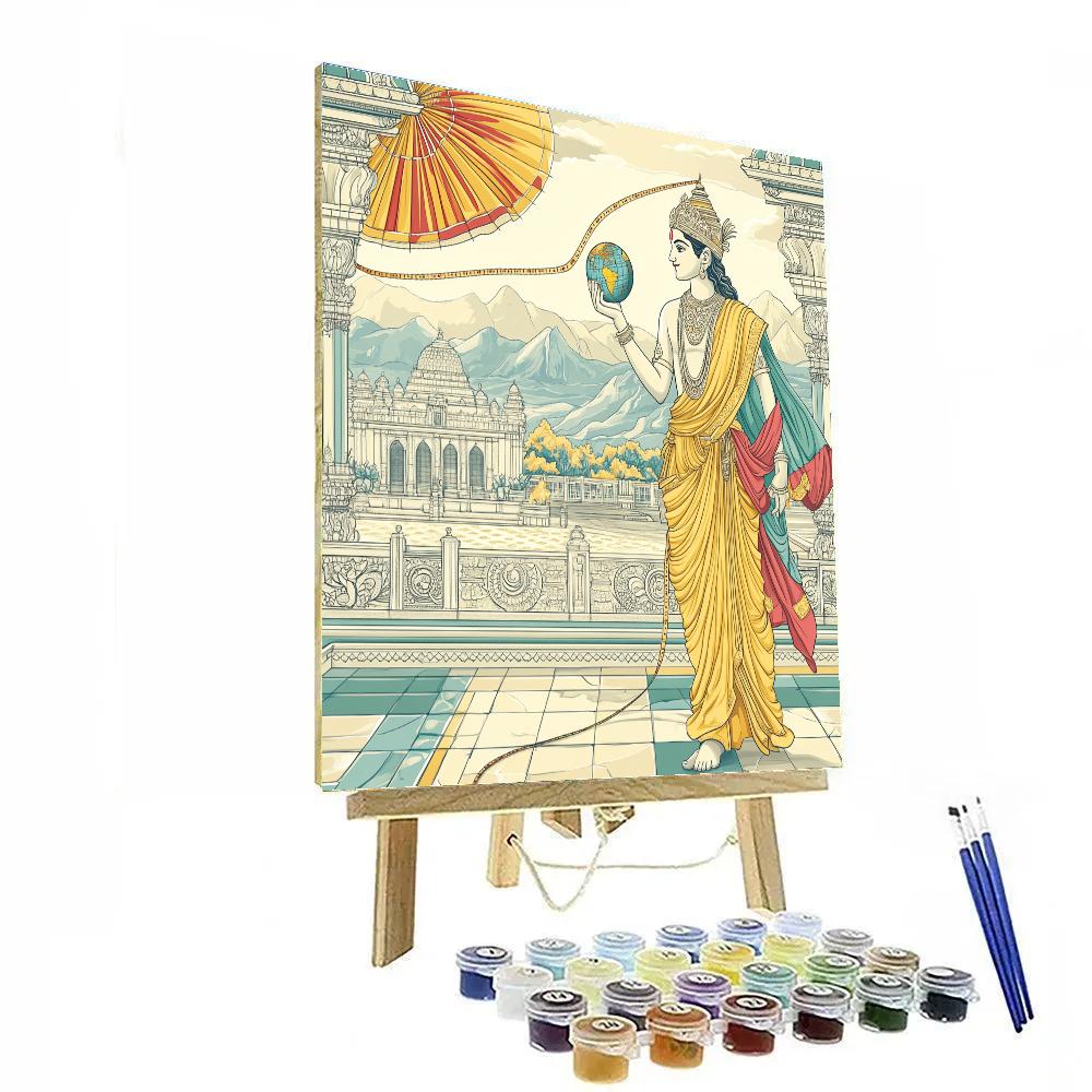Vishnu As Vamana Measuring A Miniature World Globe DIY paint by numbers